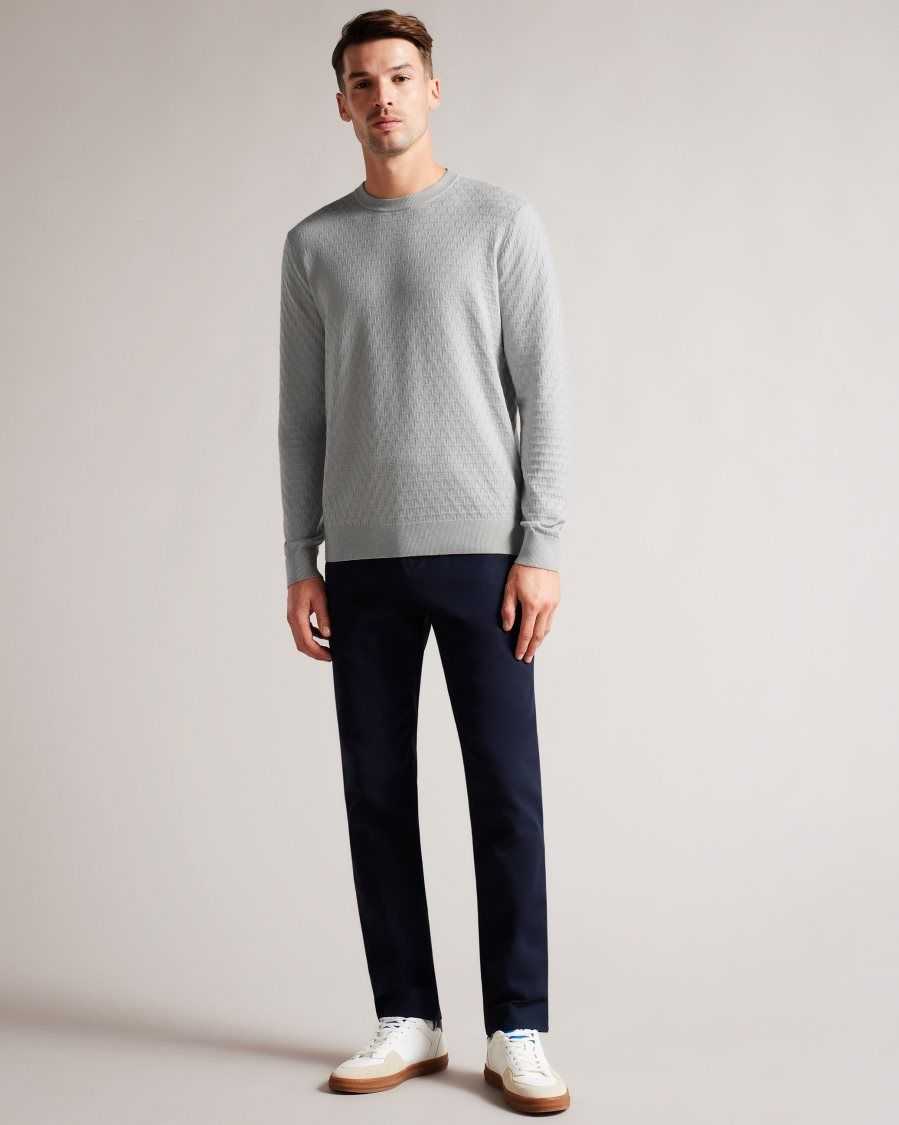 Ted Baker Dartell Long Sleeve T Stitched Crew Neck Jumper Light Grey | 3264971-MD