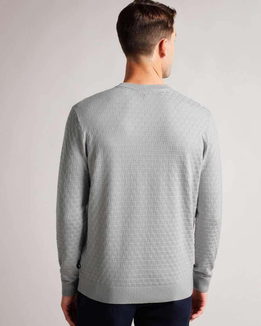 Ted Baker Dartell Long Sleeve T Stitched Crew Neck Jumper Light Grey | 3264971-MD