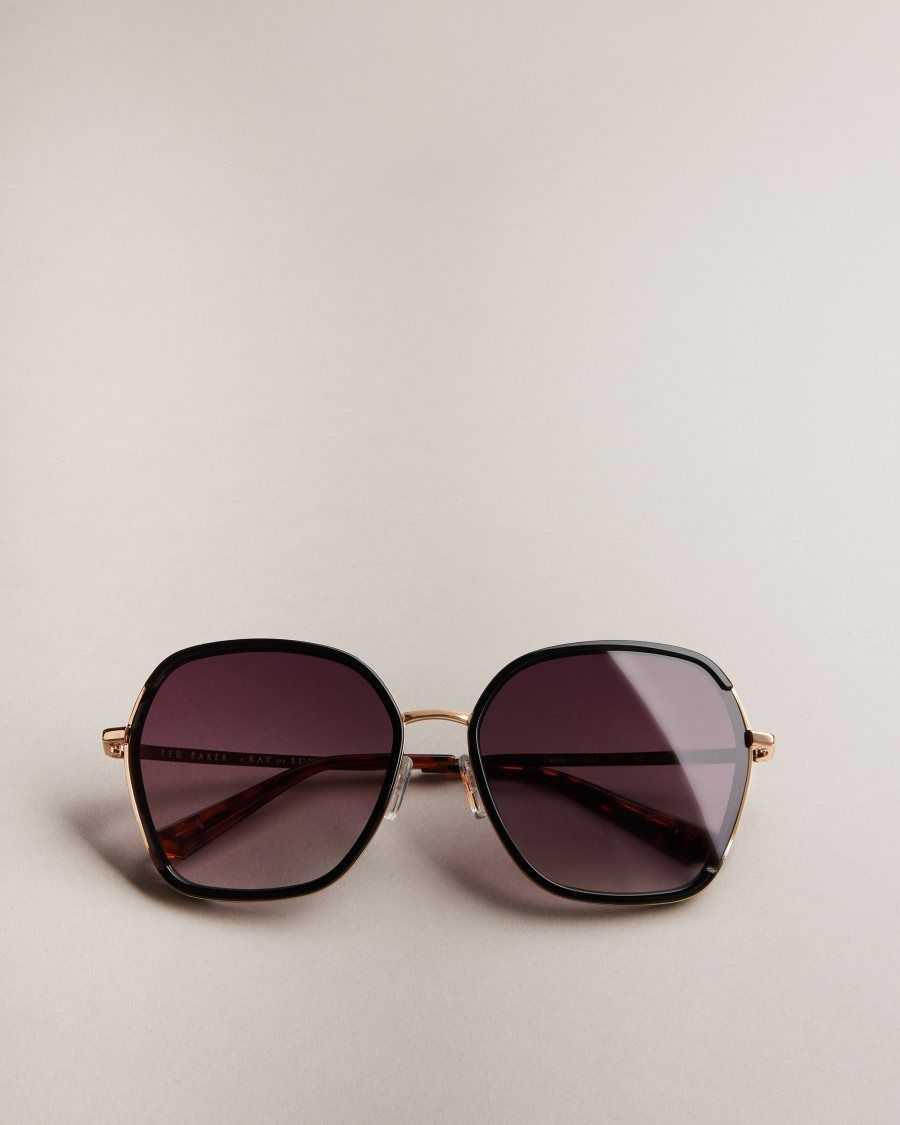 Ted Baker Dellilo Large Square Frame Sunglasses Black | 1430579-TE