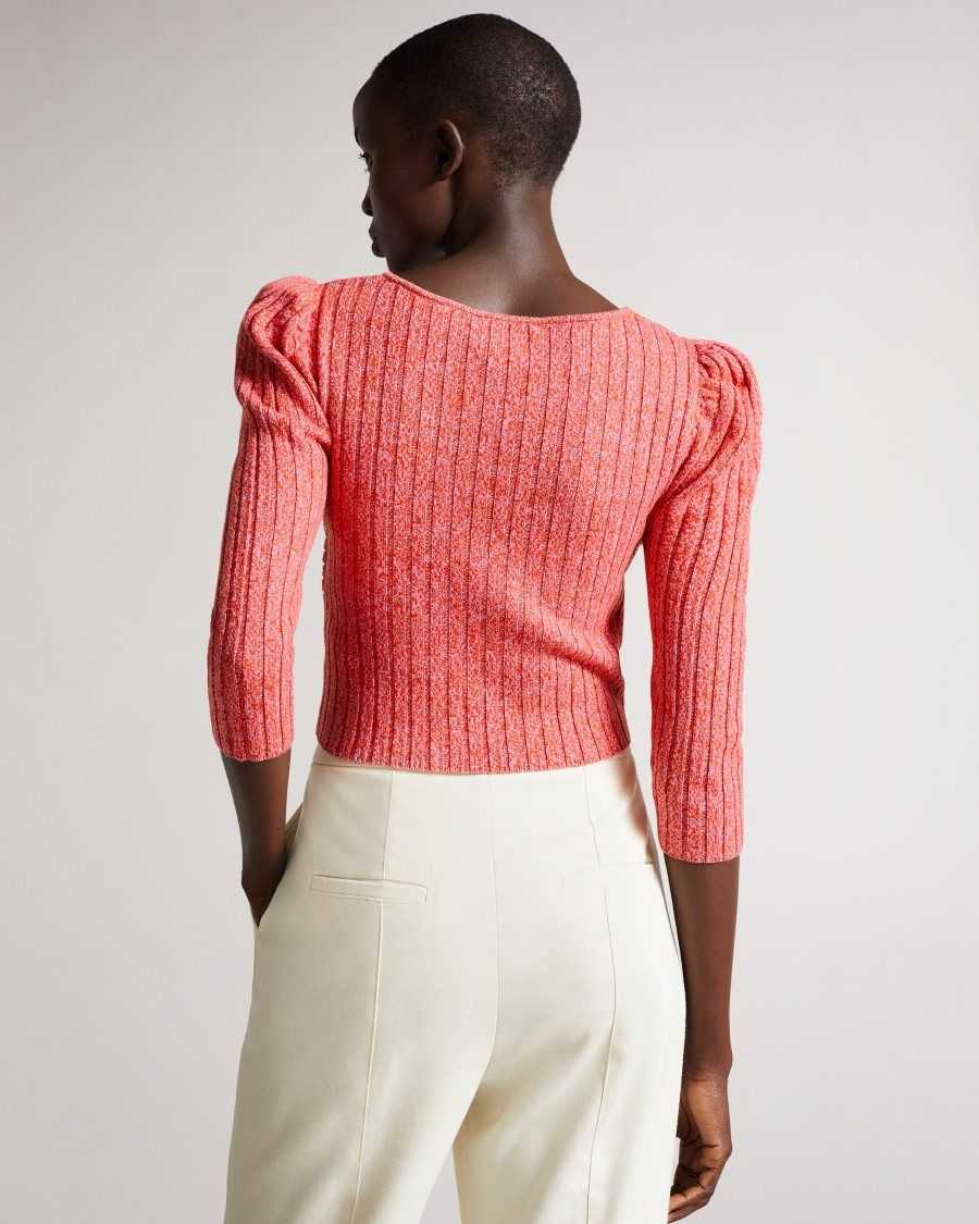 Ted Baker Demie Twist Front Knit Top Pink | 9120347-CU