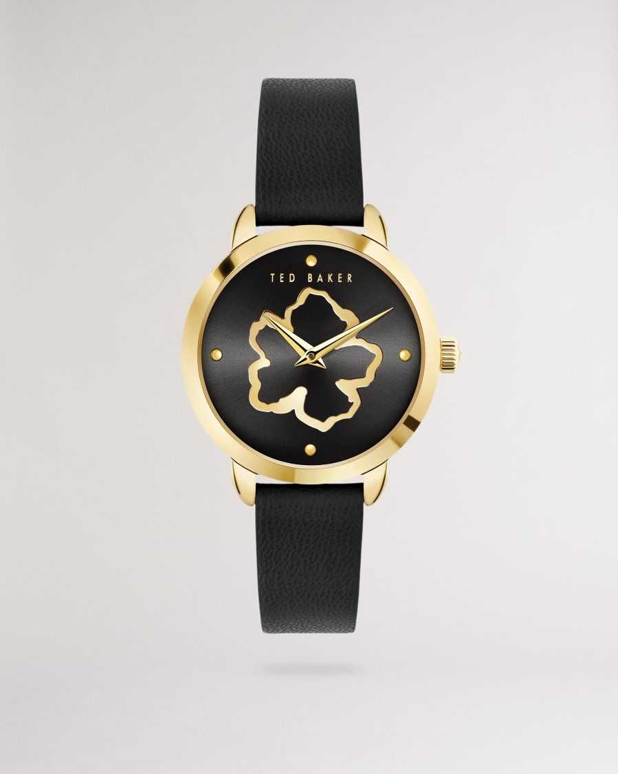 Ted Baker Devas Magnolia Watch With Vegan Leather Strap Black | 8537412-RD