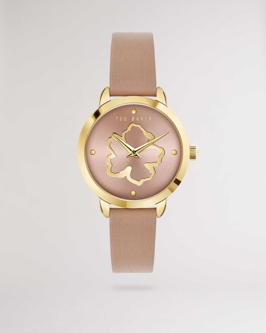 Ted Baker Devasy Magnolia Watch With Vegan Leather Strap Light Brown | 6417389-ES