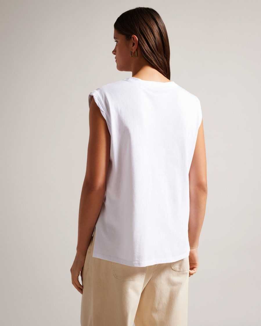 Ted Baker Dieanaa Sleeveless Lemon Graphic Top White | 1285463-BS