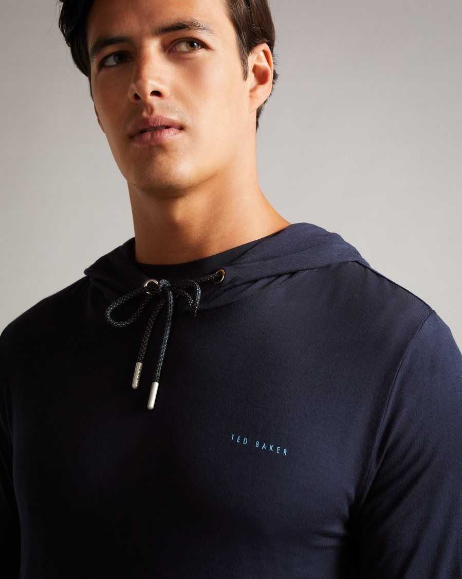 Ted Baker Dovve Solid Modal Hoodie Navy | 2637815-YZ