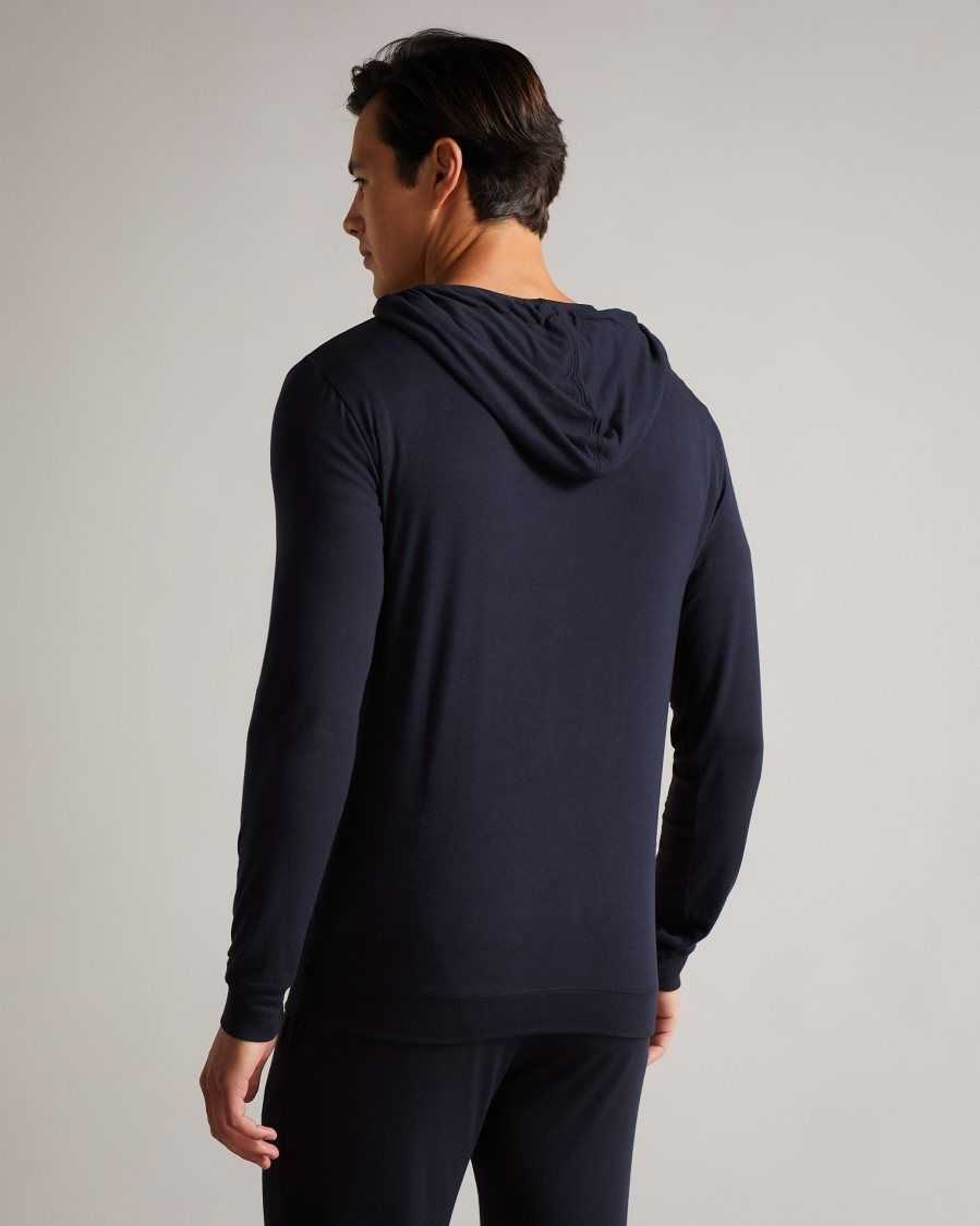 Ted Baker Dovve Solid Modal Hoodie Navy | 2637815-YZ