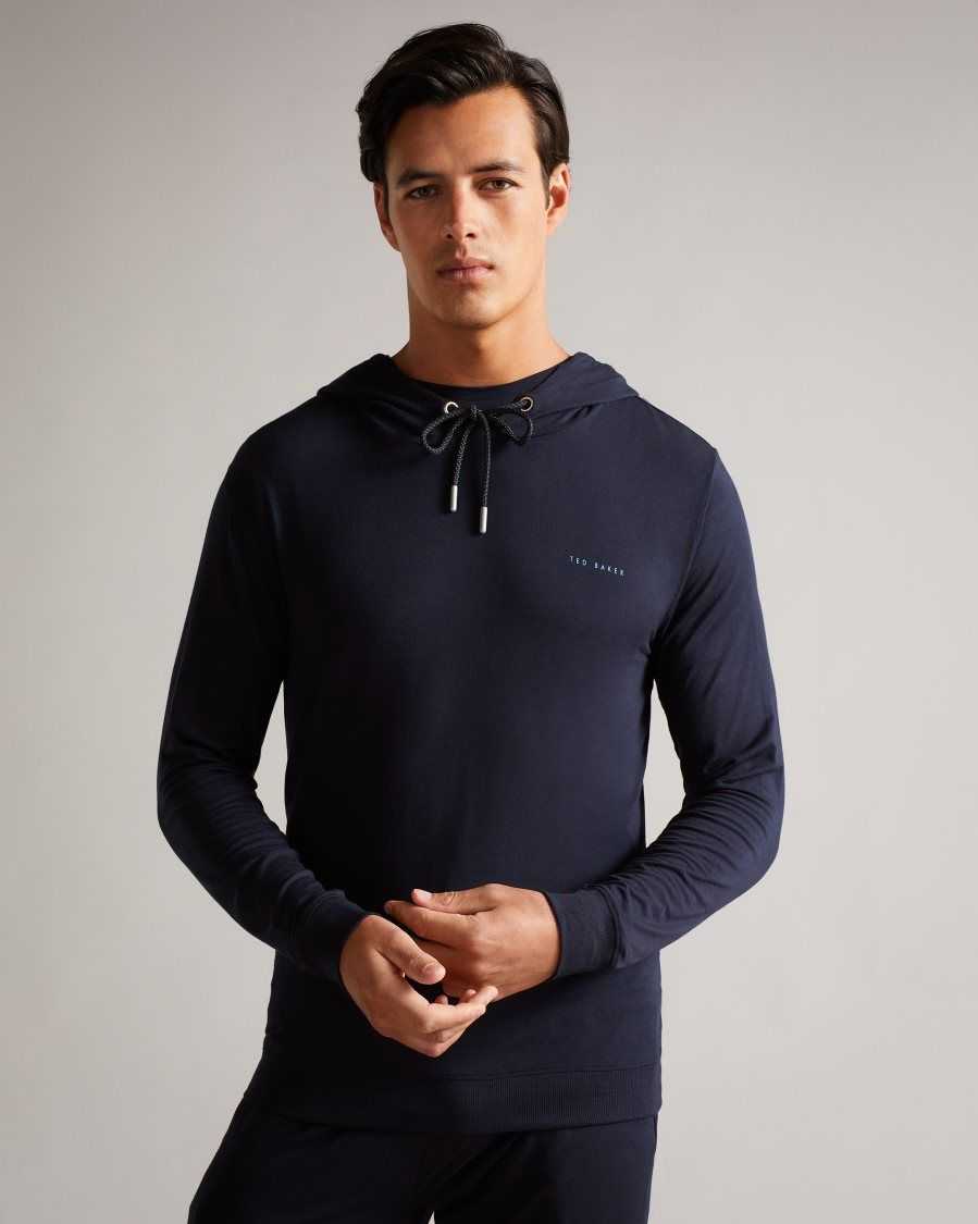 Ted Baker Dovve Solid Modal Hoodie Navy | 2637815-YZ