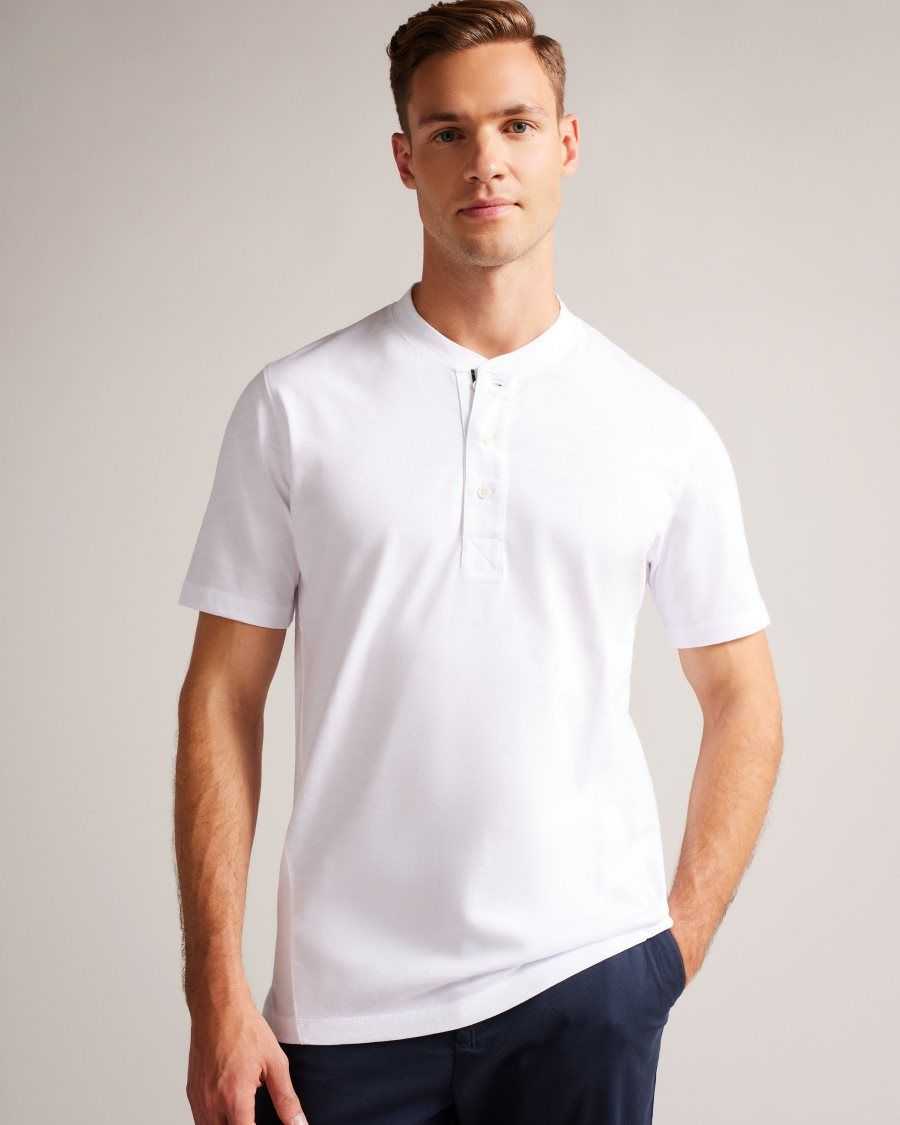 Ted Baker Duddin Short Sleeve Henley Shirt White | 2913648-BZ