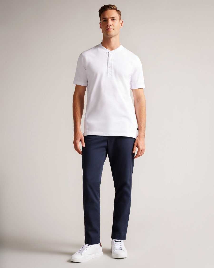 Ted Baker Duddin Short Sleeve Henley Shirt White | 2913648-BZ