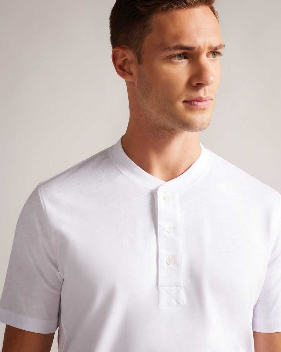 Ted Baker Duddin Short Sleeve Henley Shirt White | 2913648-BZ