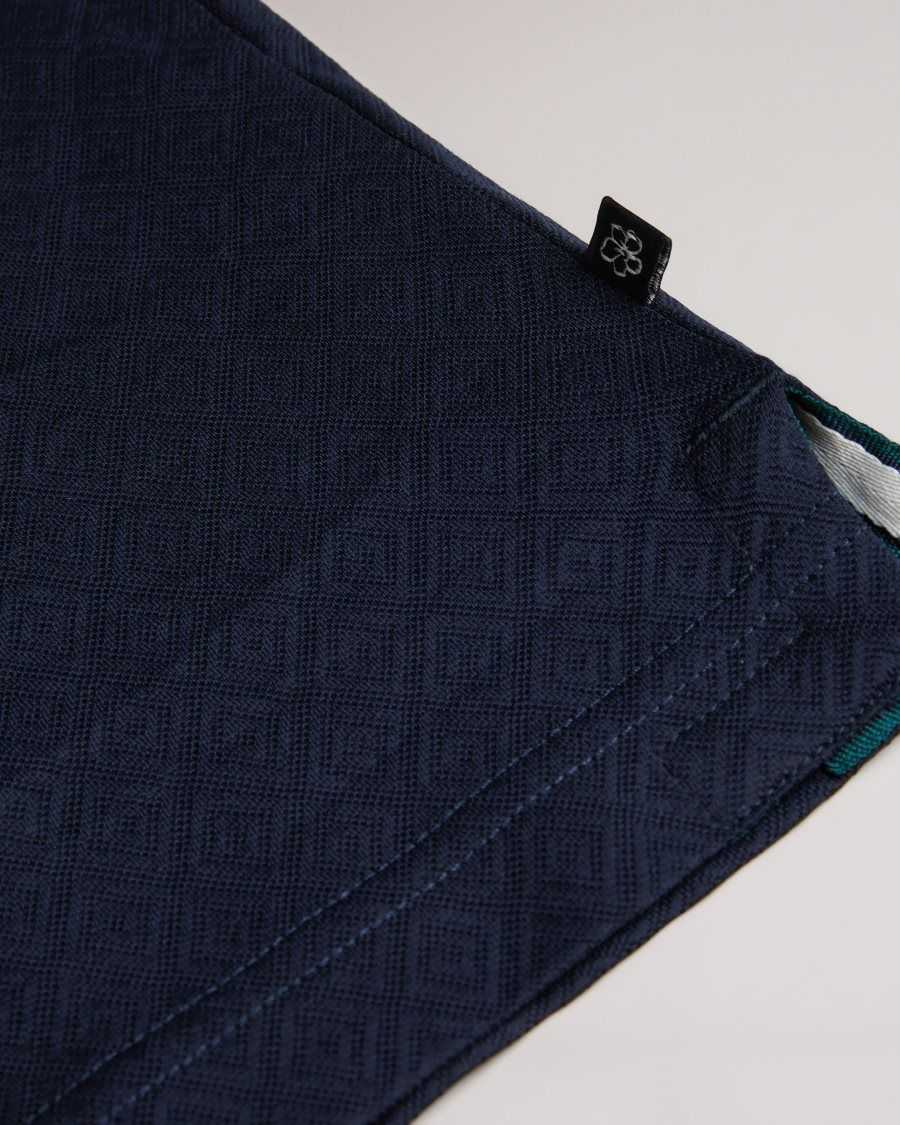 Ted Baker Dynam Monogram Diamond Knit Polo Shirt Navy | 6472958-RF