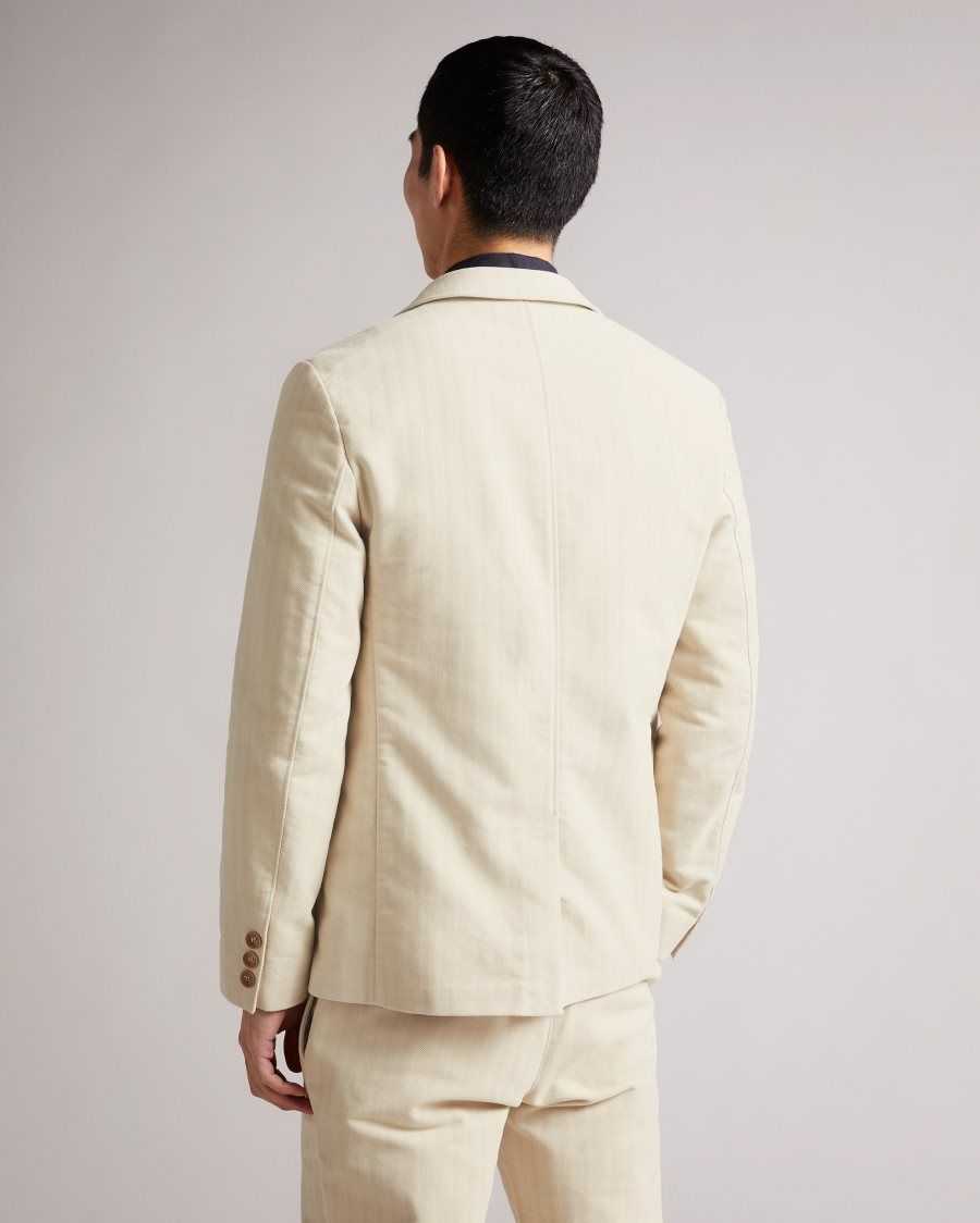 Ted Baker Efford Herringbone Moleskin Jacket Natural | 8304961-EZ