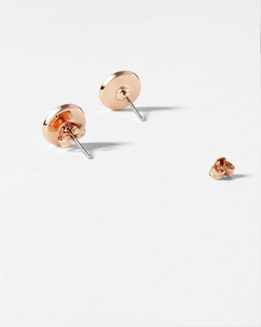 Ted Baker Eisley Enamel Button Stud Earrings Baby Pink | 6380251-MJ