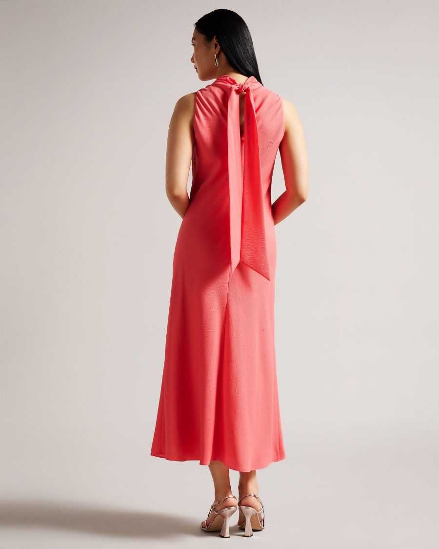 Ted Baker Eleanar Cowl Neck Sleeveless Midi Slip Dress Coral | 4763958-RC