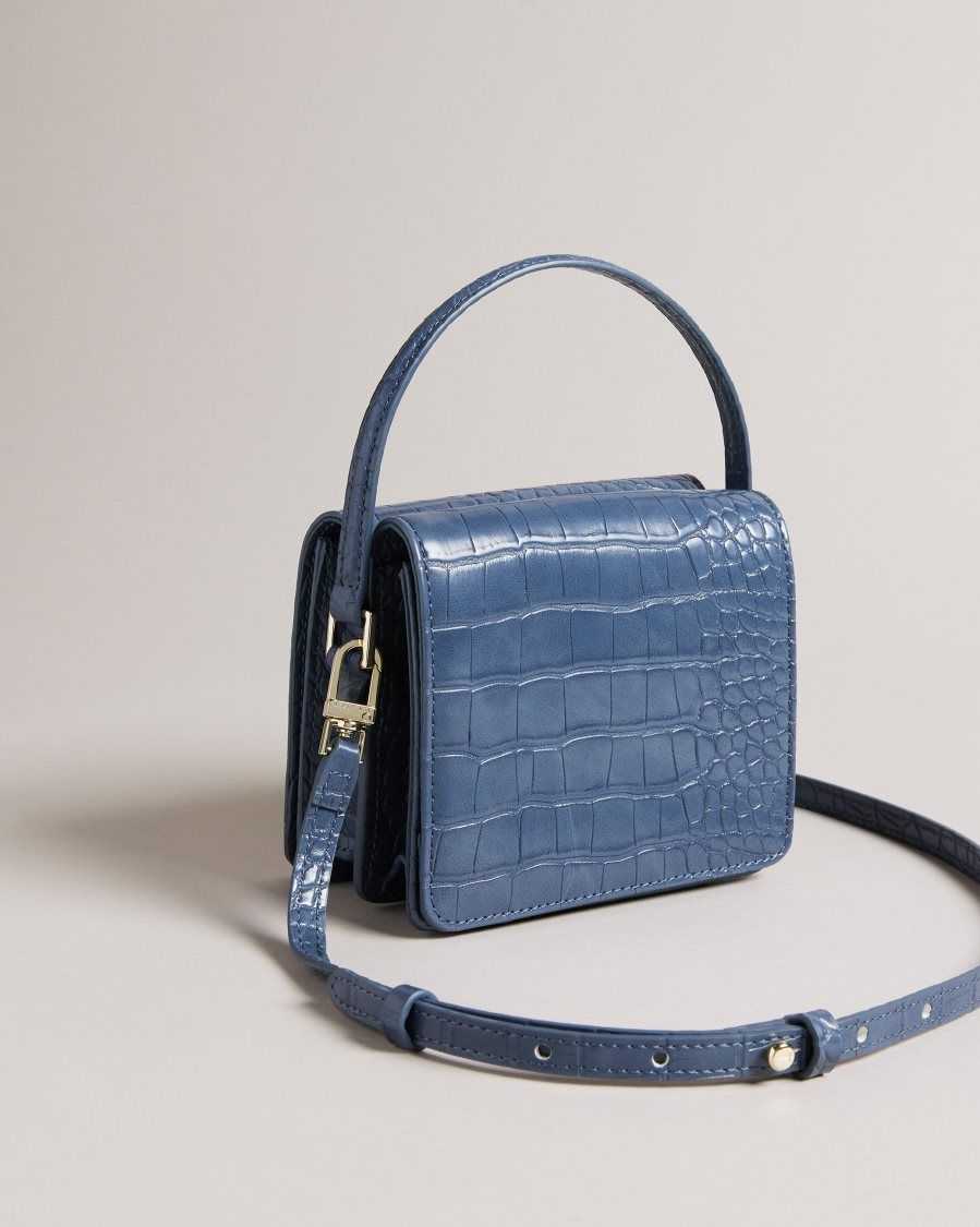 Ted Baker Ell Imitation Croc Mini Crossbody Bag Blue | 0749625-QX