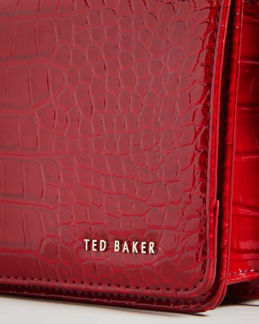 Ted Baker Ell Imitation Croc Mini Crossbody Bag Red | 9016274-AD