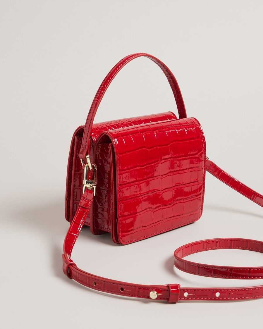 Ted Baker Ell Imitation Croc Mini Crossbody Bag Red | 9016274-AD