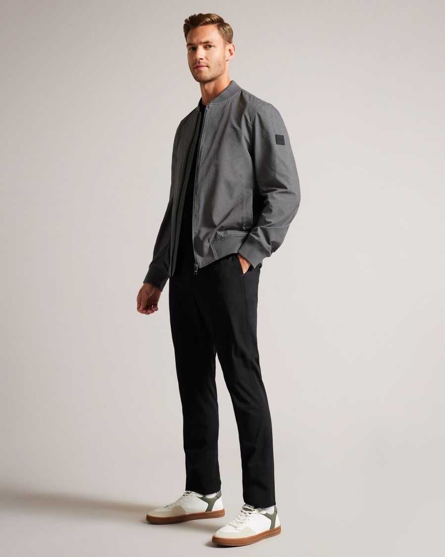 Ted Baker Elmhrst Textured Stretch Bomber Jacket Grey | 6025371-CT