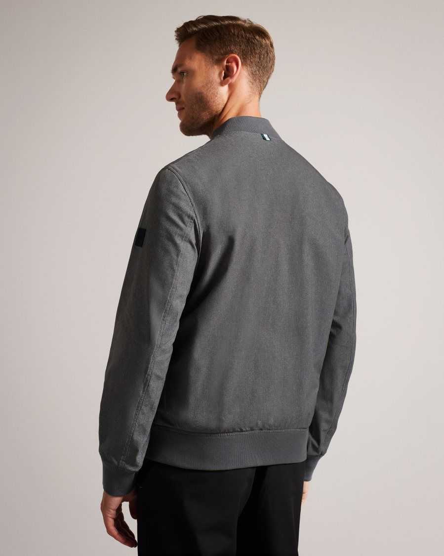 Ted Baker Elmhrst Textured Stretch Bomber Jacket Grey | 6025371-CT