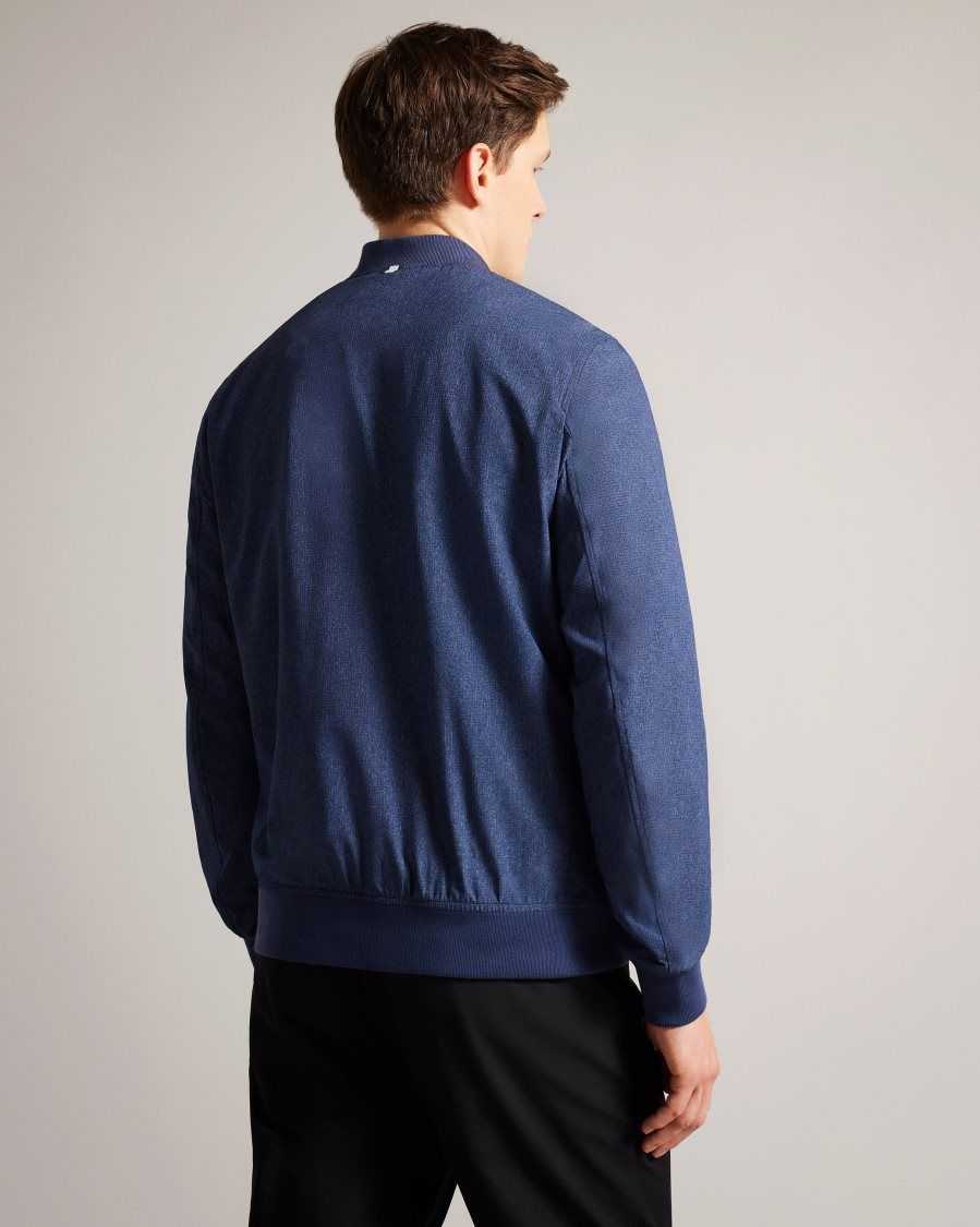 Ted Baker Elmhrst Textured Stretch Bomber Jacket Dark Blue | 6981723-PM