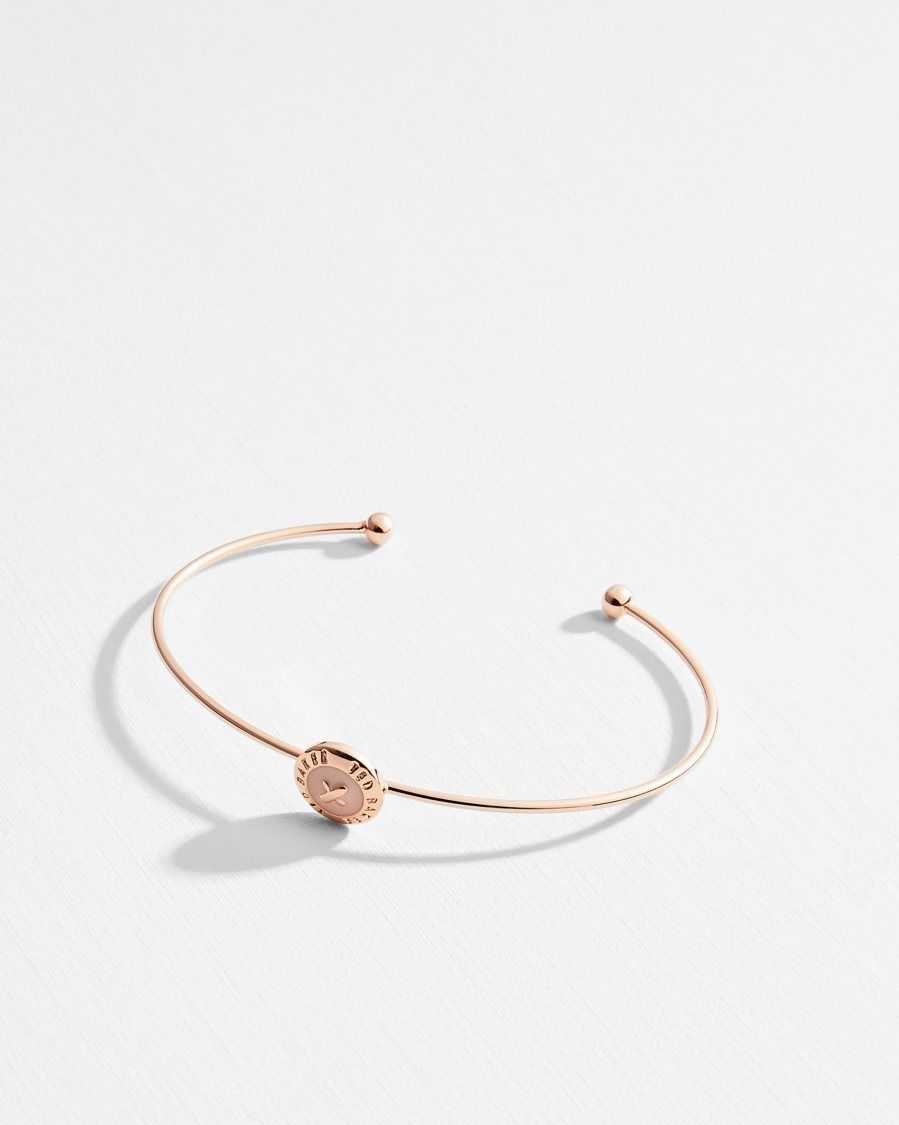 Ted Baker Elvas Enamel Button Bangle Baby Pink | 3895276-BQ