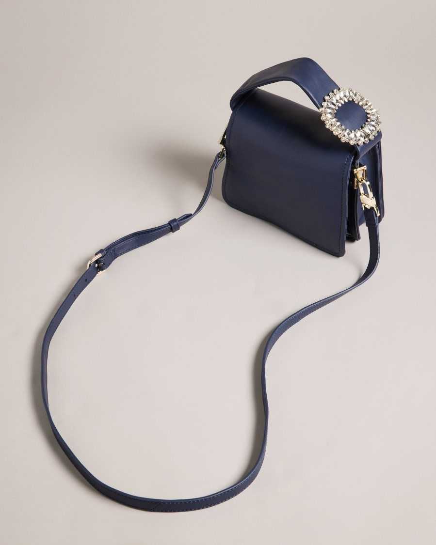 Ted Baker Emie Jewel Detail Crossbody Bag Dark Blue | 4912078-TH