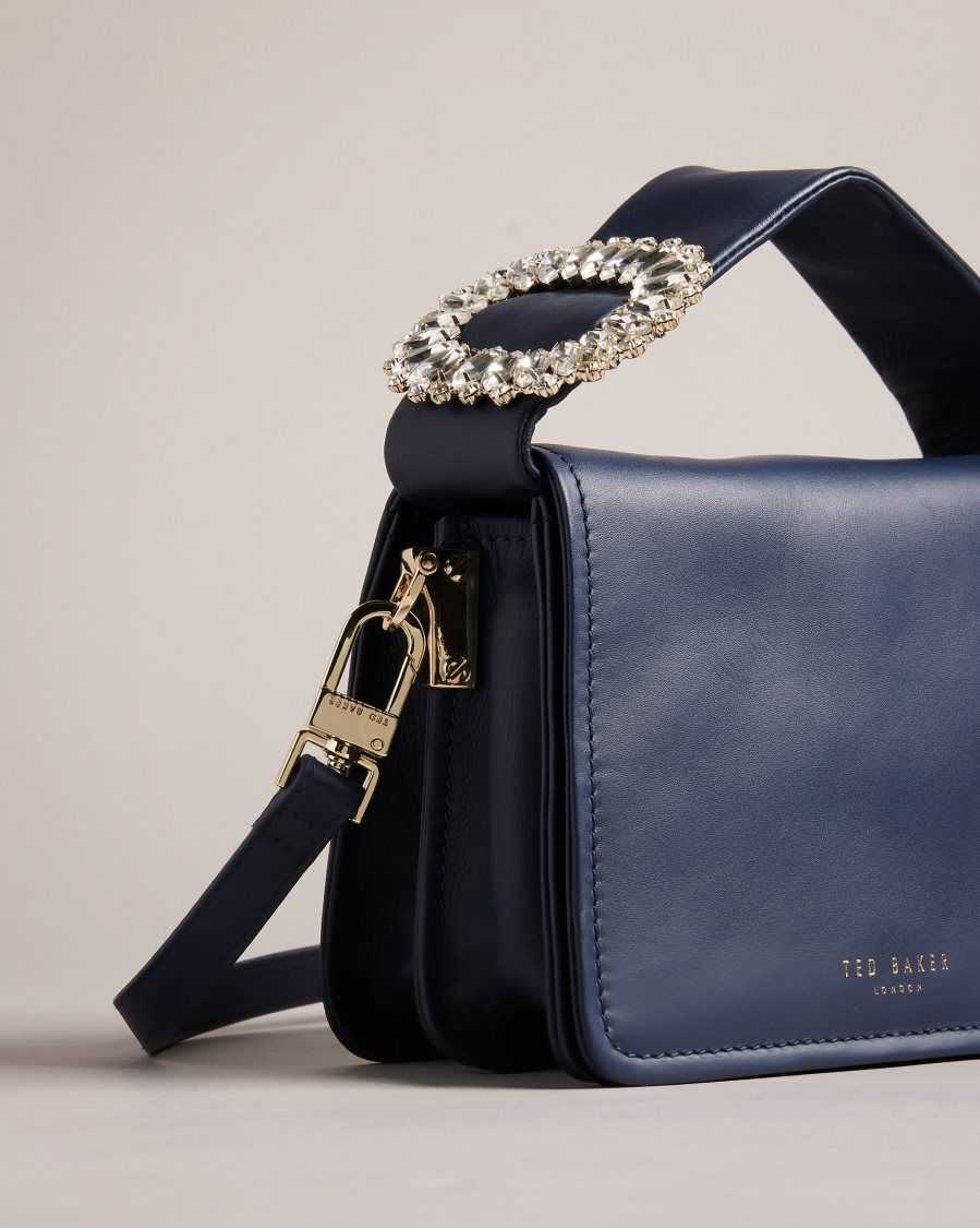 Ted Baker Emie Jewel Detail Crossbody Bag Dark Blue | 4912078-TH