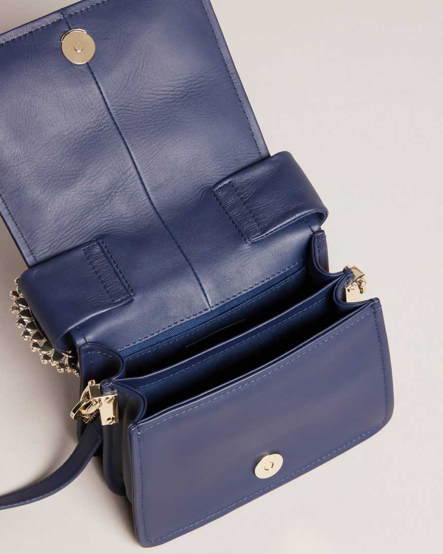 Ted Baker Emie Jewel Detail Crossbody Bag Dark Blue | 4912078-TH