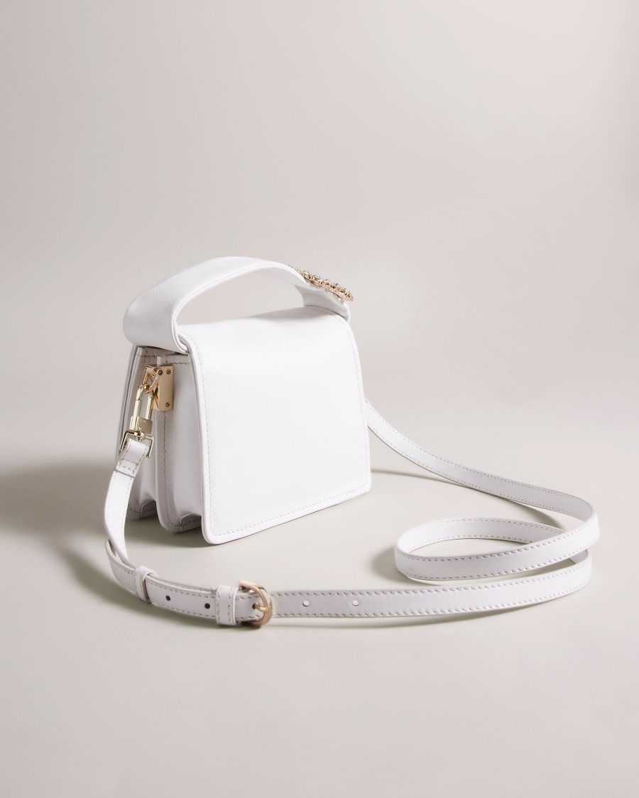 Ted Baker Emie Jewel Detail Crossbody Bag Ecru | 7801523-VZ