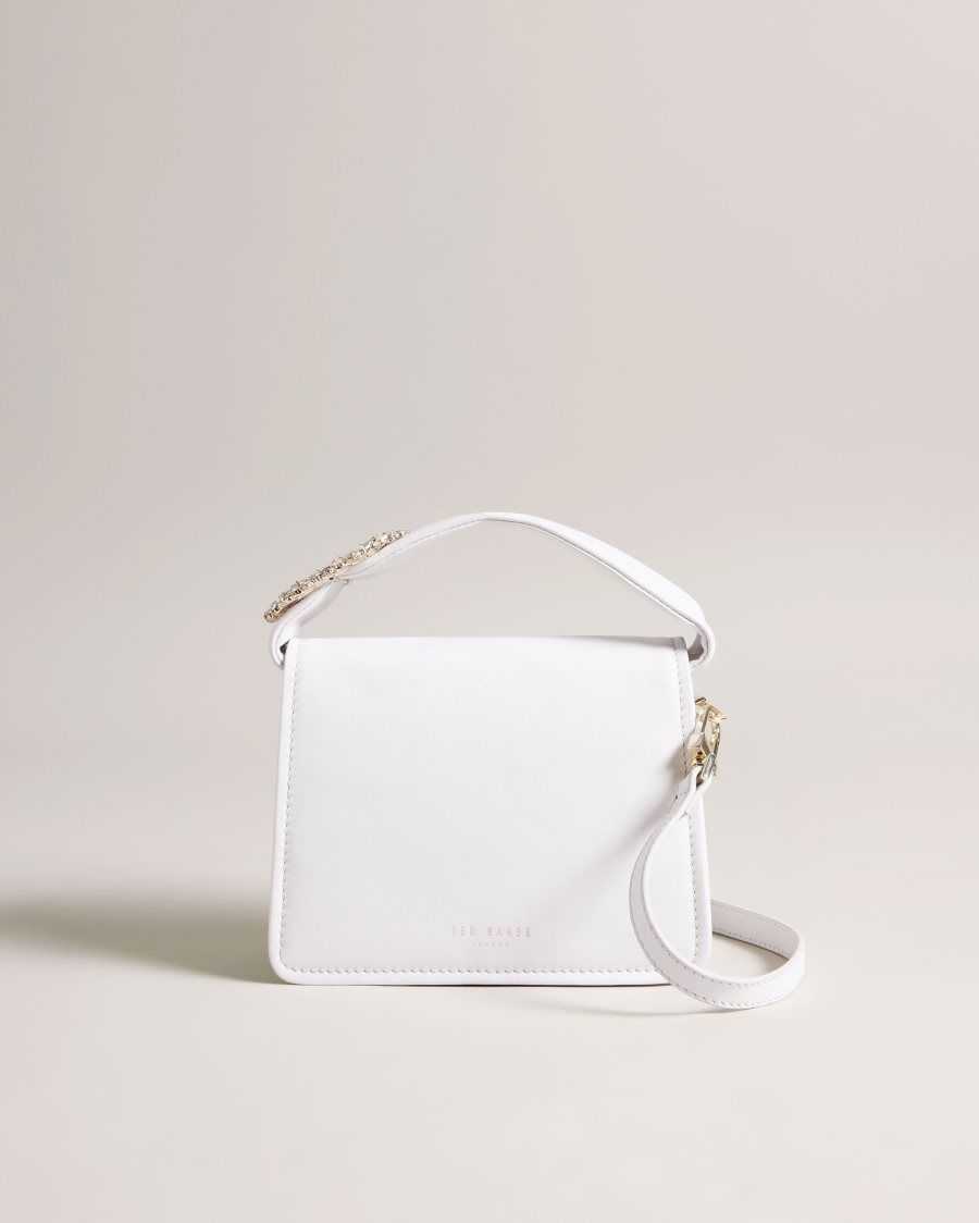 Ted Baker Emie Jewel Detail Crossbody Bag Ecru | 7801523-VZ