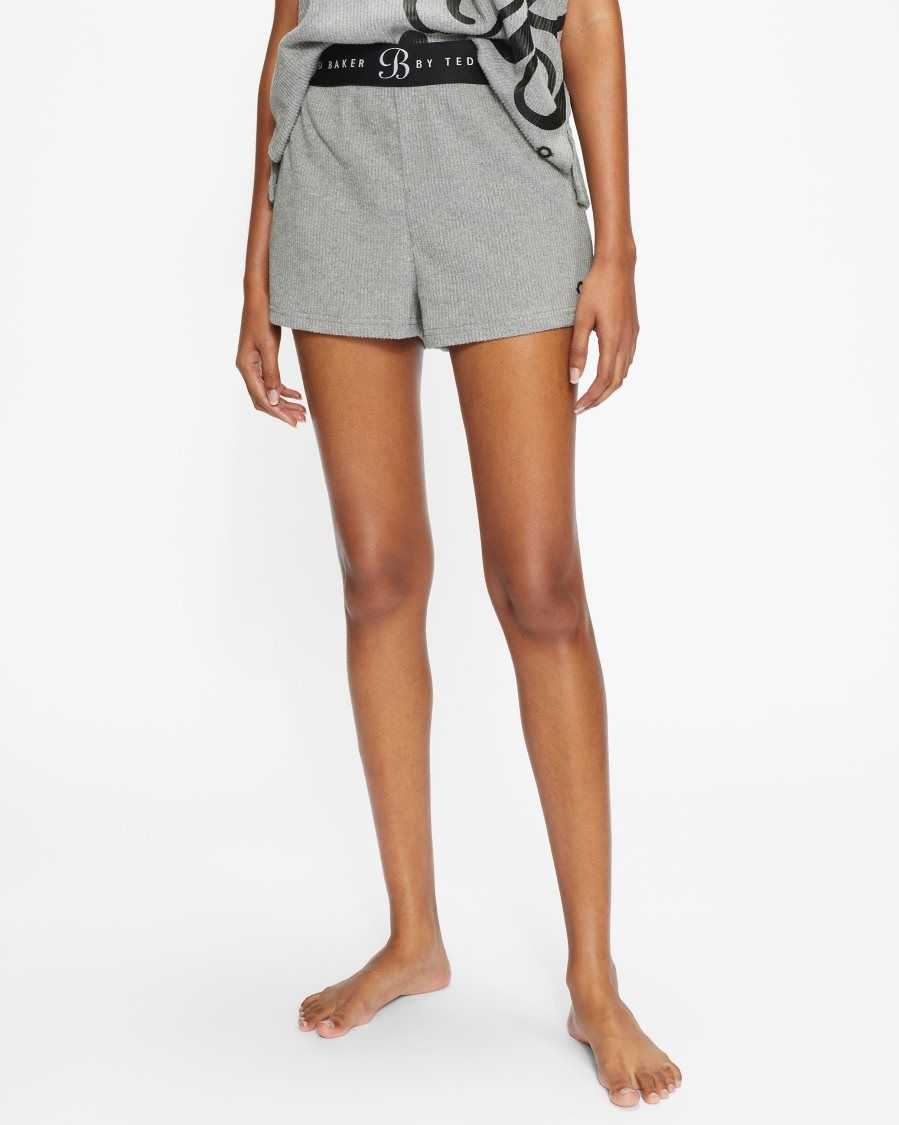 Ted Baker Erisaj Ribbed Shorts Grey | 3640218-AZ