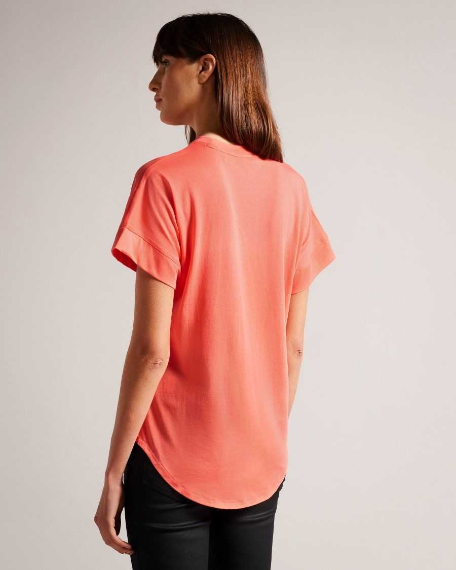 Ted Baker Erisana Easy Fit Grown Up Sleeve Tee Dusky Pink | 3472086-RK