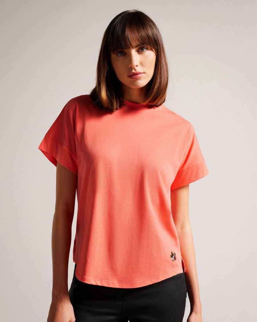 Ted Baker Erisana Easy Fit Grown Up Sleeve Tee Dusky Pink | 3472086-RK