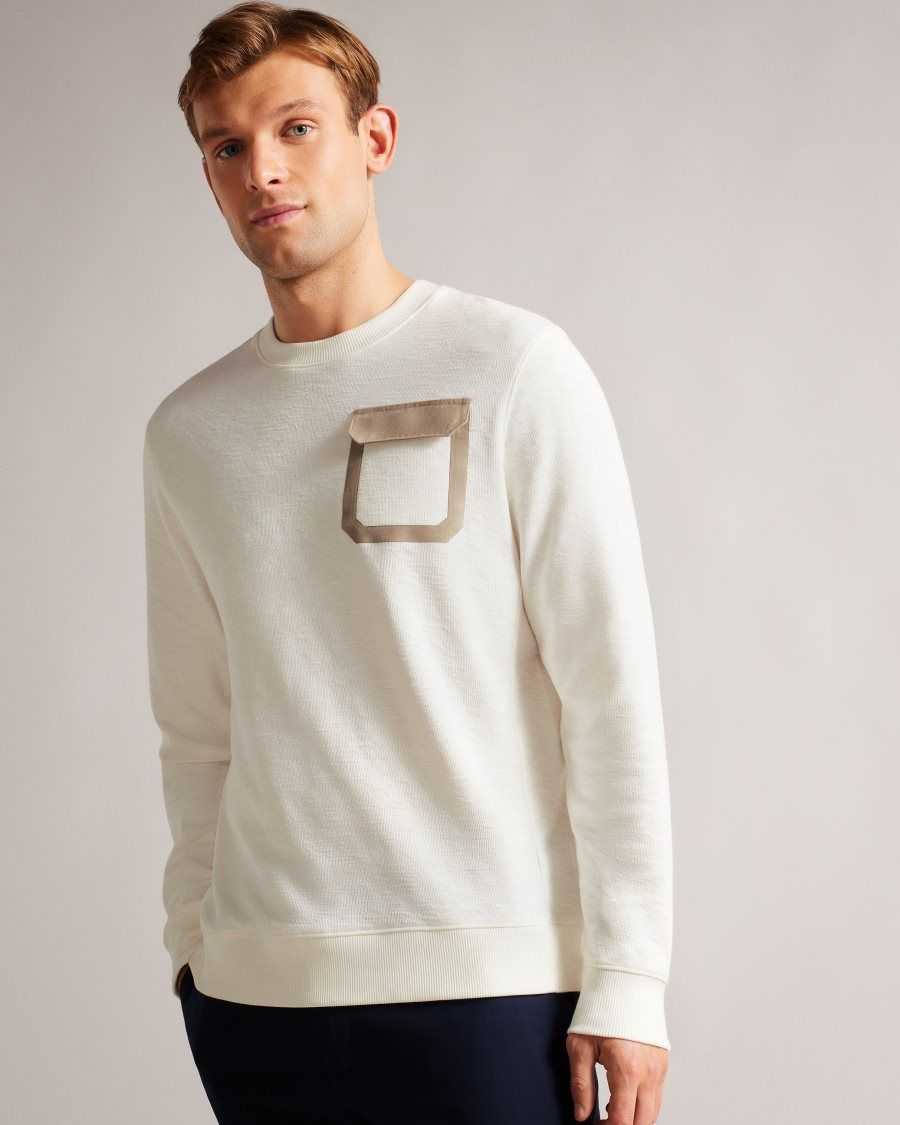 Ted Baker Escana Long Sleeve Relaxed Sweatshirt White | 6897213-HL