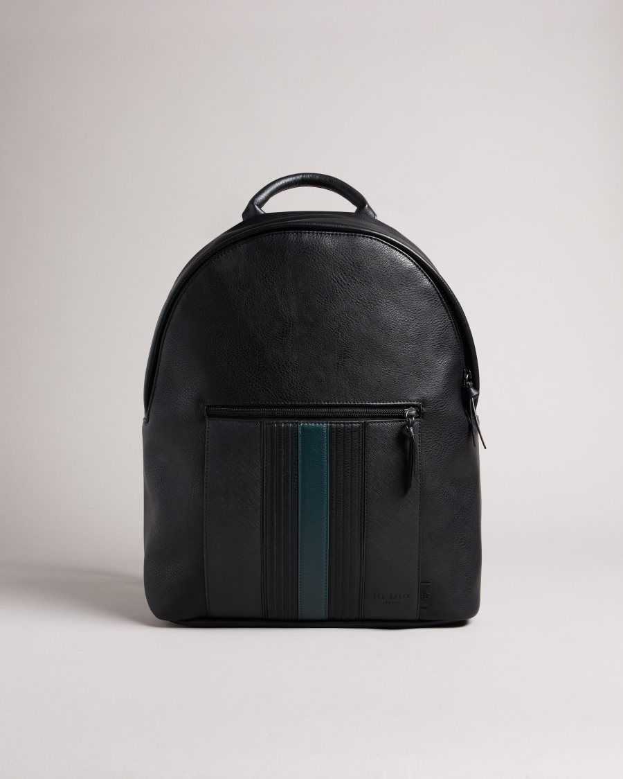 Ted Baker Esentle Striped PU Backpack Black | 8950476-AI