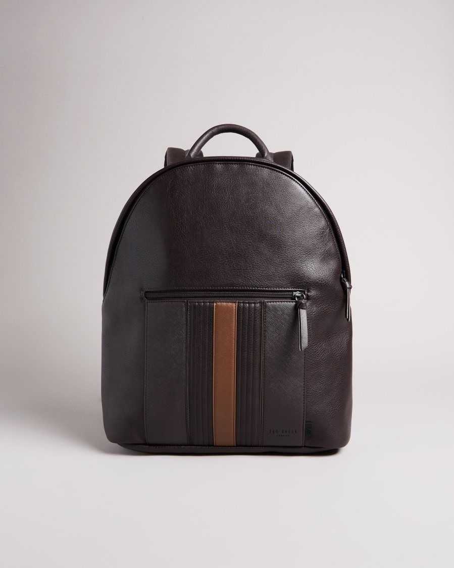 Ted Baker Esentle Striped PU Backpack Brown-Chocolate | 0724135-UT