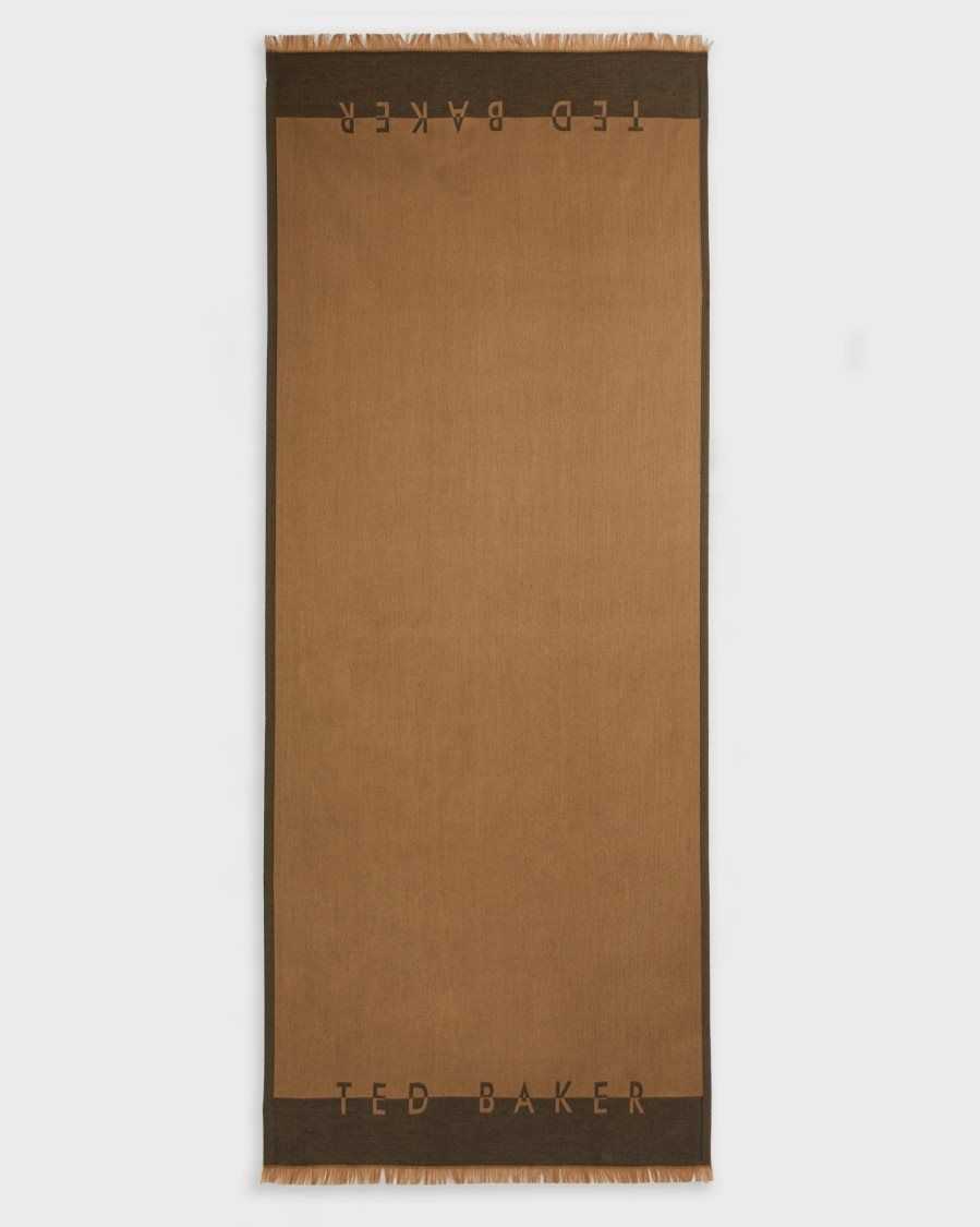 Ted Baker Esteli Ted Baker Logo Long Scarf Tan | 3928056-BI