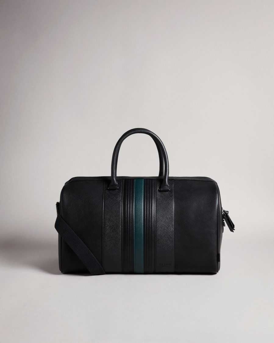 Ted Baker Evyday Striped PU Holdall Black | 8064291-DG