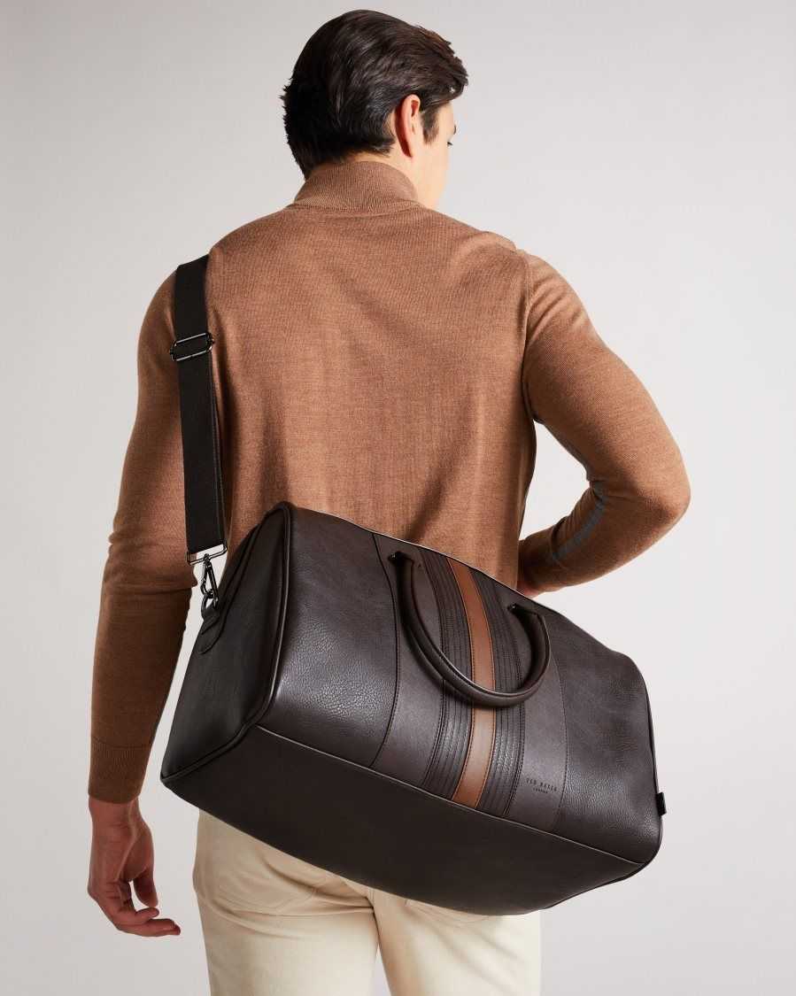 Ted Baker Evyday Striped PU Holdall Brown-Chocolate | 4637210-NO