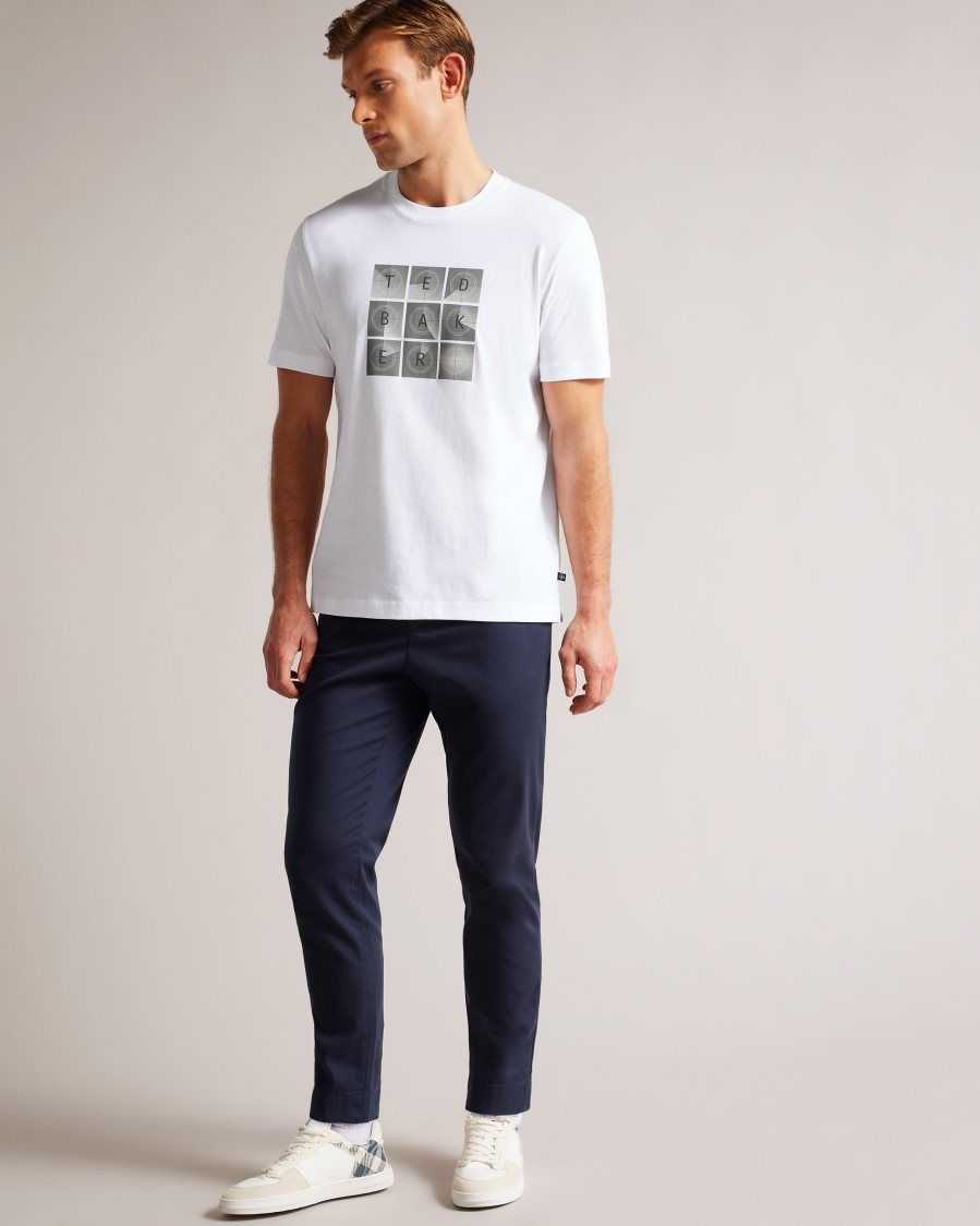 Ted Baker Farow Short Sleeve Regular Fit Branded T-Shirt White | 3718492-QF