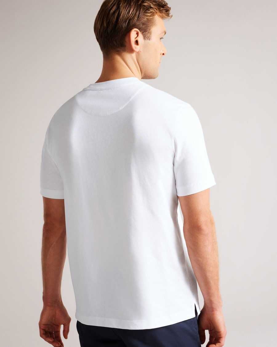 Ted Baker Farow Short Sleeve Regular Fit Branded T-Shirt White | 3718492-QF