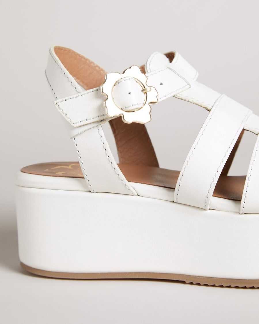 Ted Baker Ffayeta Leather Fisherman Platform Sandals Ivory | 2473190-IX