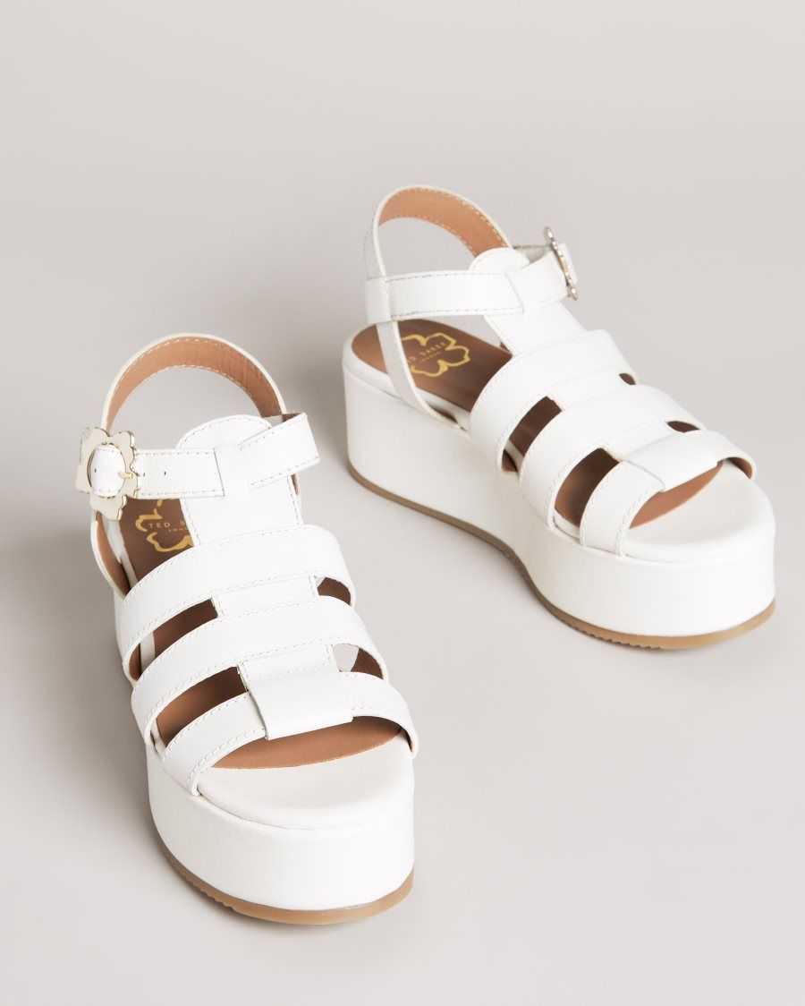 Ted Baker Ffayeta Leather Fisherman Platform Sandals Ivory | 2473190-IX