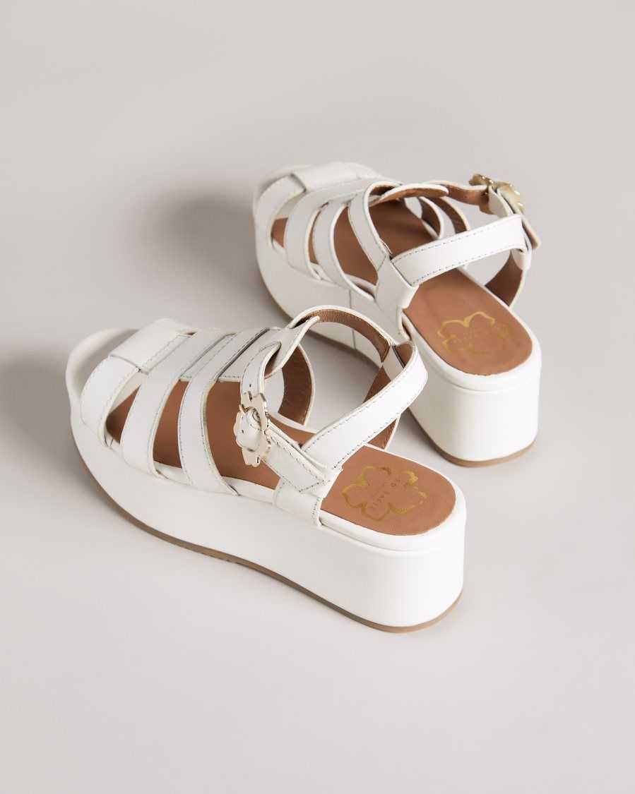 Ted Baker Ffayeta Leather Fisherman Platform Sandals Ivory | 2473190-IX