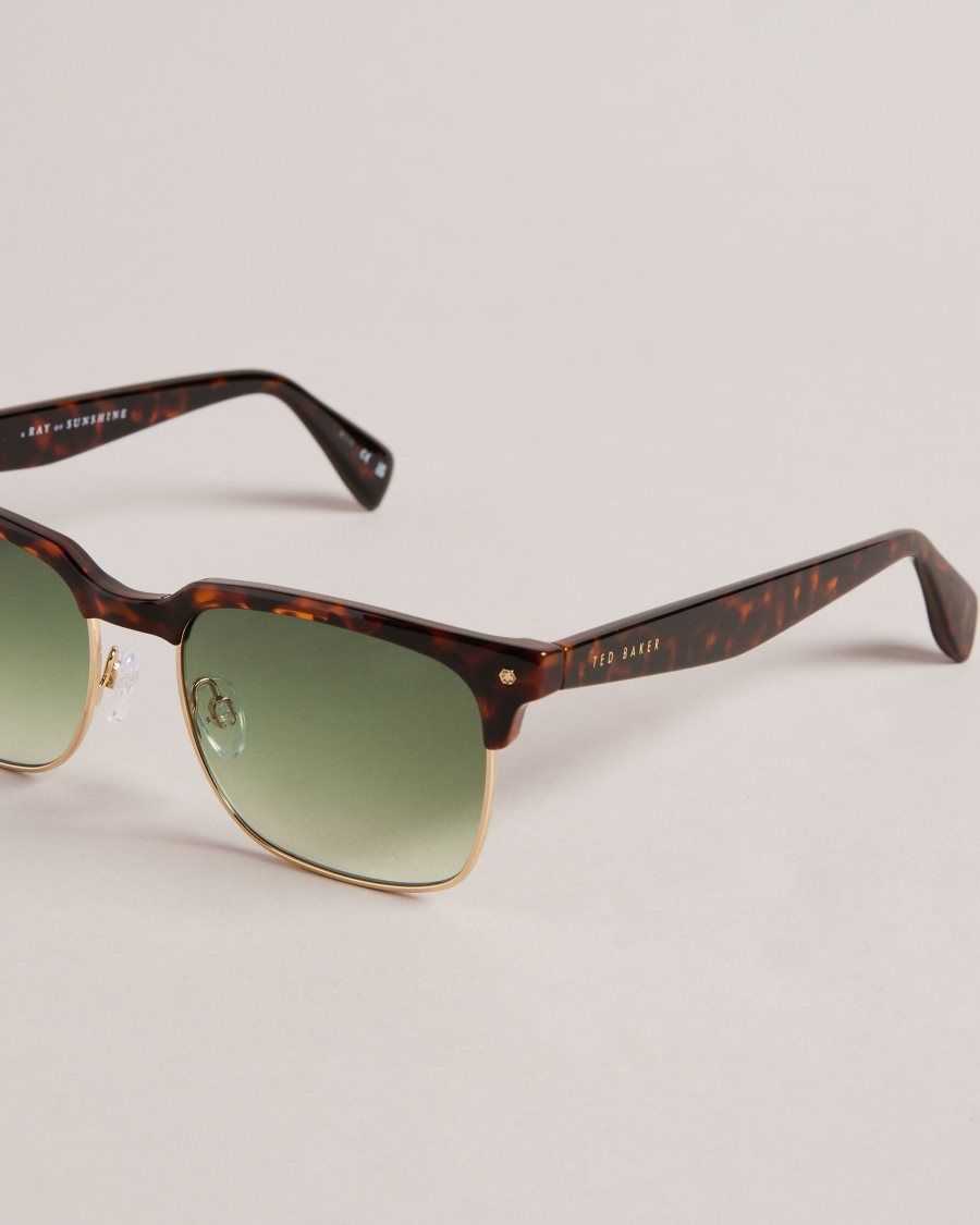 Ted Baker Ffloyd Tortoiseshell Clubmaster Sunglasses Dark Brown | 3184950-YB