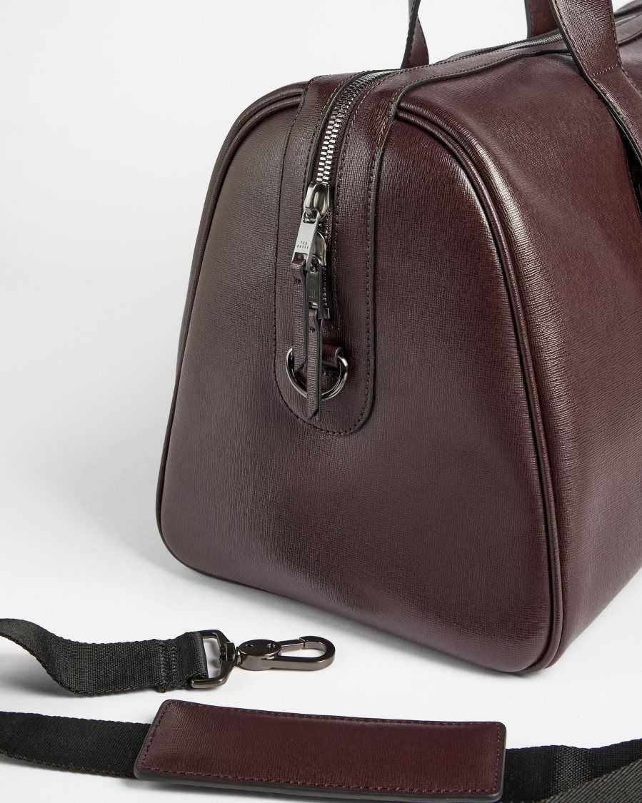 Ted Baker Fidick Saffiano Leather Holdall Bag Oxblood | 3506481-CV