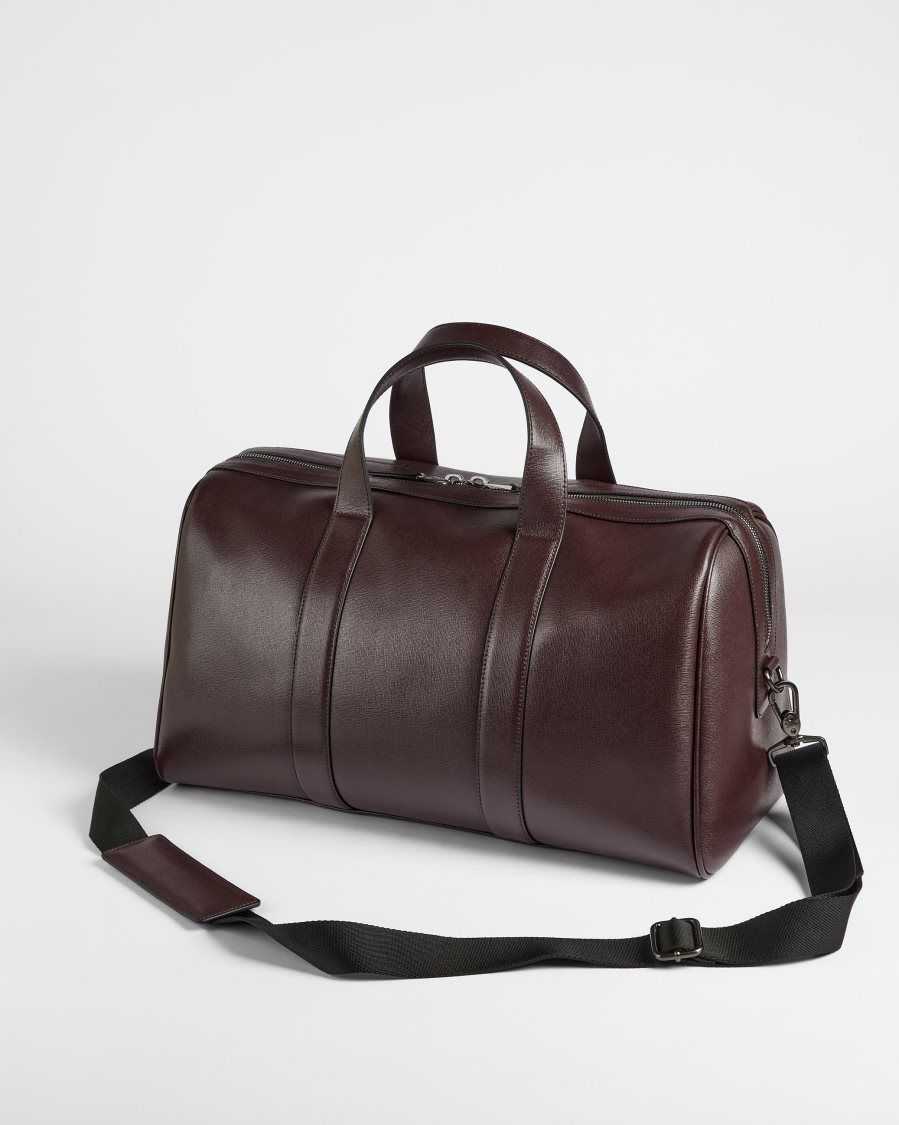 Ted Baker Fidick Saffiano Leather Holdall Bag Oxblood | 3506481-CV