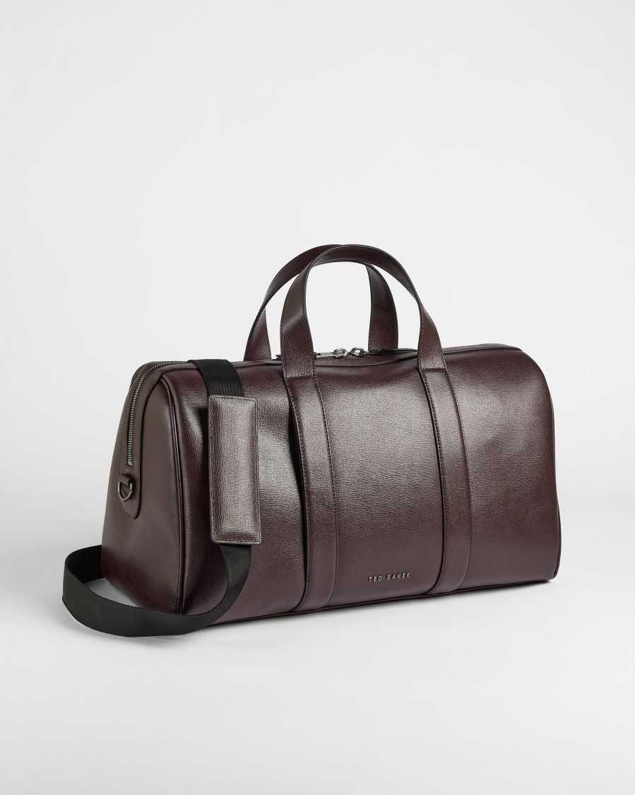 Ted Baker Fidick Saffiano Leather Holdall Bag Oxblood | 3506481-CV