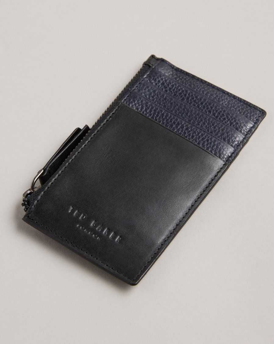 Ted Baker Fineas Waxy Leather Card Holder Black | 2873560-SM