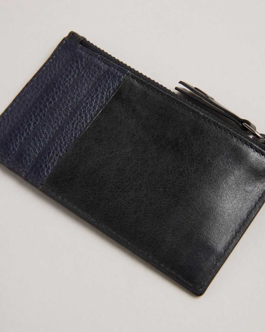 Ted Baker Fineas Waxy Leather Card Holder Black | 2873560-SM