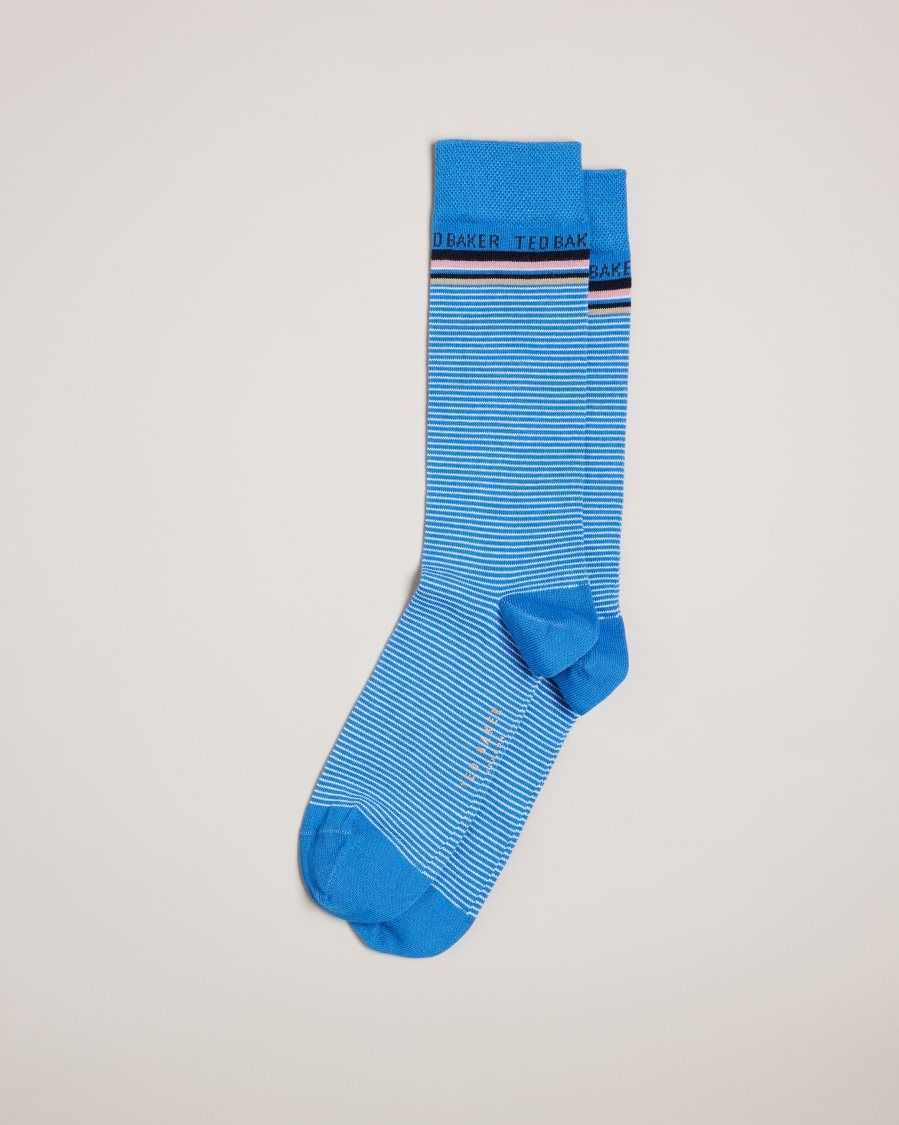 Ted Baker Finestr Fine Striped Socks Blue | 2107489-HL